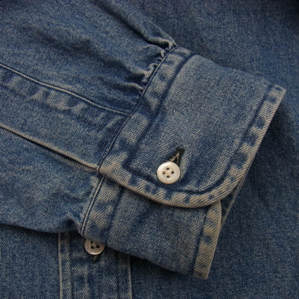 A.PRESSE アプレッセ 22AW 22AAP-02-08H BD Denim Shirt ボタンダウン デニム シャツ 長袖 インディゴブルー系 2【中古】