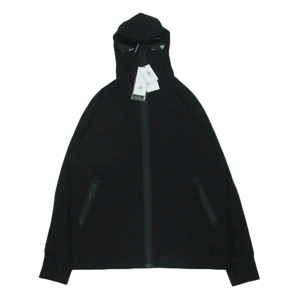 C.P.Company シーピーカンパニー 17CMSS141A 005086W Diagonal Raised Fleece Explorer Zipped Hooded Sweatshirt ゴーグル付き フルジップ パーカー ブラック系 XL【美品】【中古】