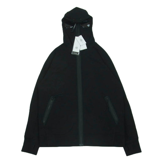 C.P.Company シーピーカンパニー 17CMSS141A 005086W Diagonal Raised Fleece Explorer Zipped Hooded Sweatshirt ゴーグル付き フルジップ パーカー ブラック系 XL【美品】【中古】
