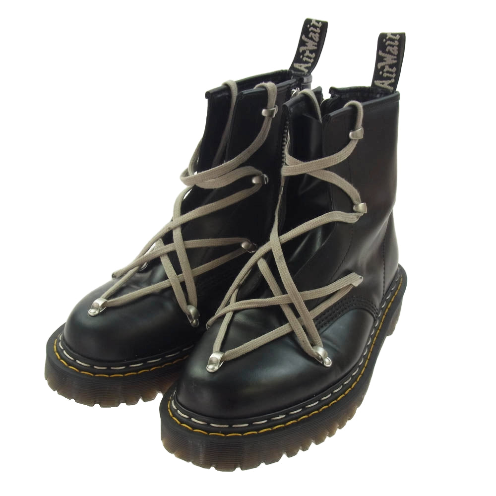 Rick Owens リックオウエンス 27019001 × Dr. Martens ドクターマーチン BEX DS RO Leather Boot レザー レースアップ ブーツ ブラック系 43【中古】