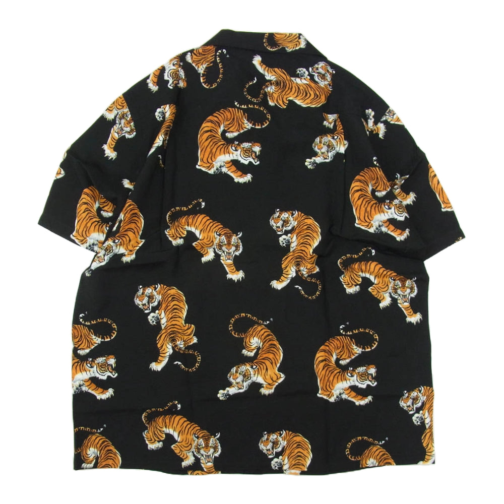 WACKO MARIA ワコマリア 22SS TIMLEHI-WM-HI29 TIM LEHI SS HAWAIIAN SHIRT ティムリーハイ 虎総柄 半袖 ハワイアン アロハ シャツ ブラック系 M【新古品】【未使用】【中古】
