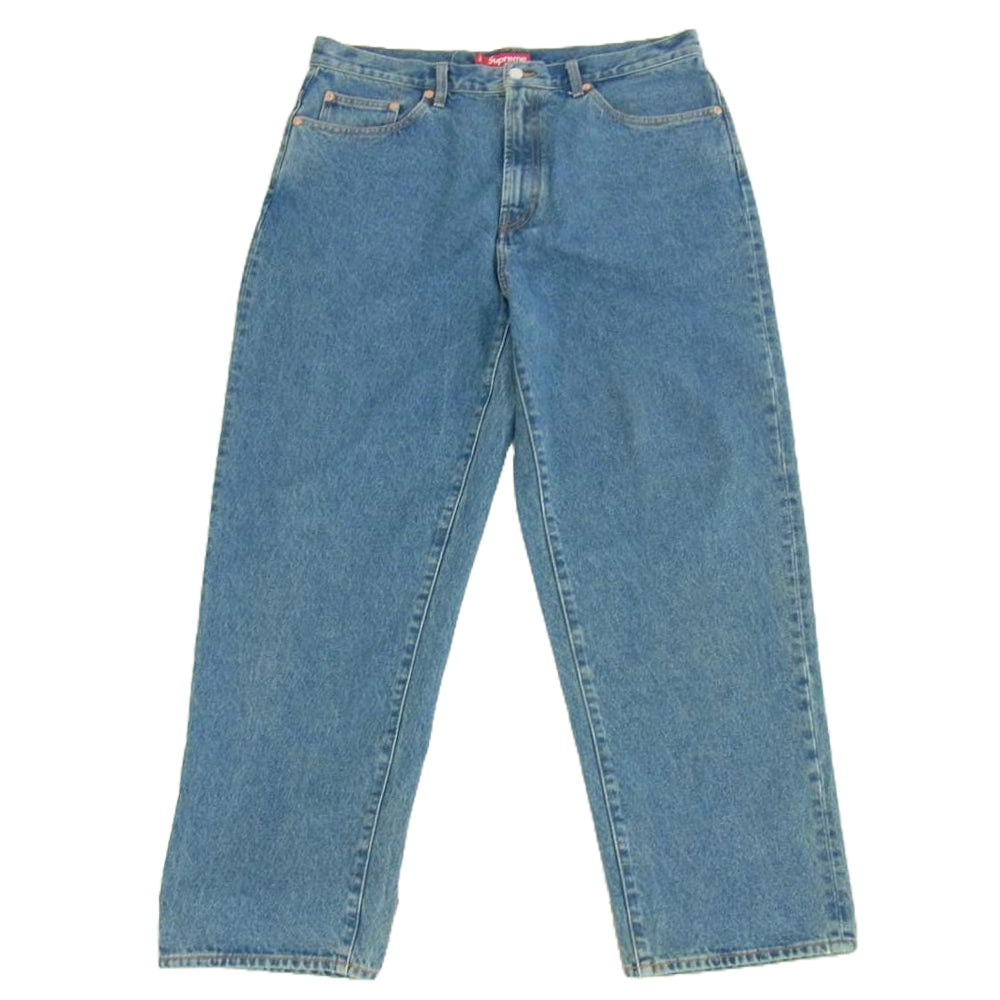 Supreme シュプリーム 23AW BAGGY JEAN Washed Indigo バギー ジーンズ デニム パンツ ライトブルー系 34【中古】