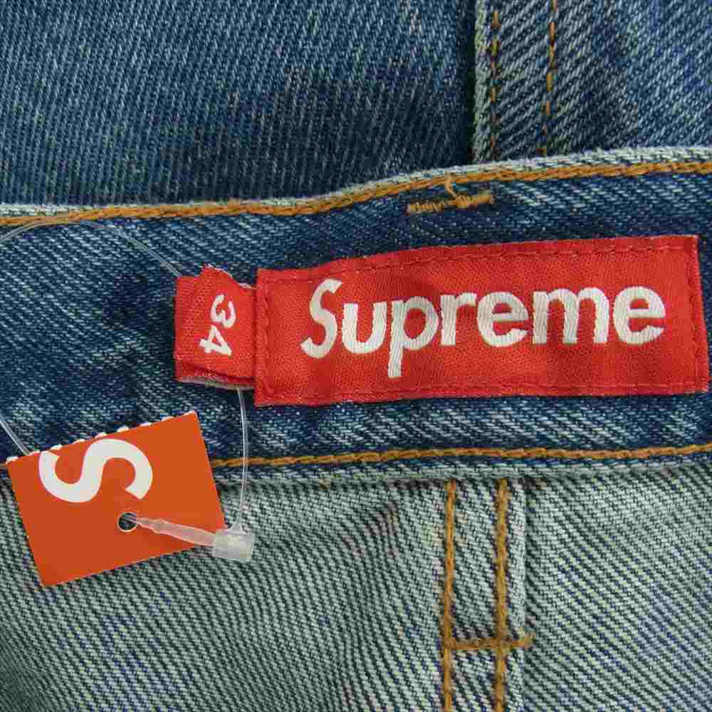 Supreme シュプリーム 23AW BAGGY JEAN Washed Indigo バギー ジーンズ デニム パンツ ライトブルー系 34【中古】