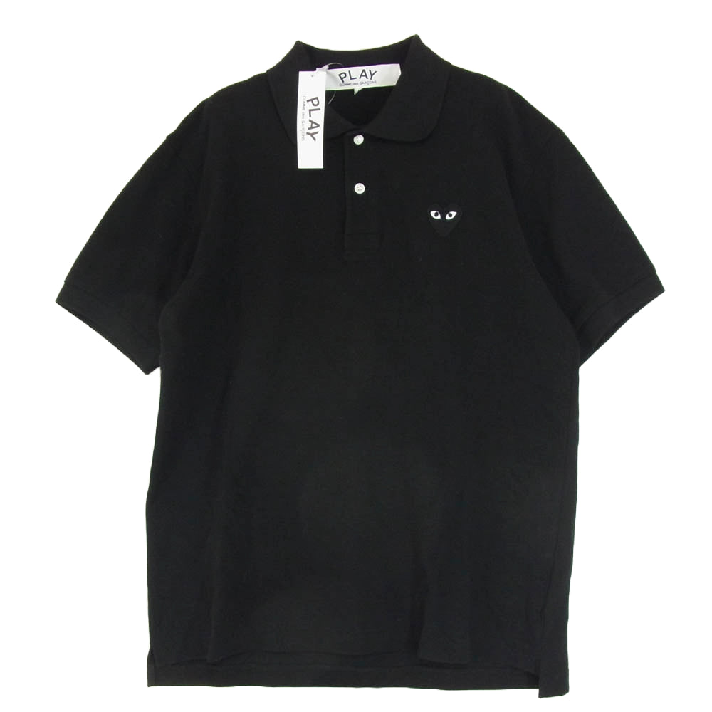 PLAY COMME des GARCONS プレイコムデギャルソン AX-T066 Polo Tee ポロ Tシャツ 黒 ハート AD2024 ブラック系 L【中古】