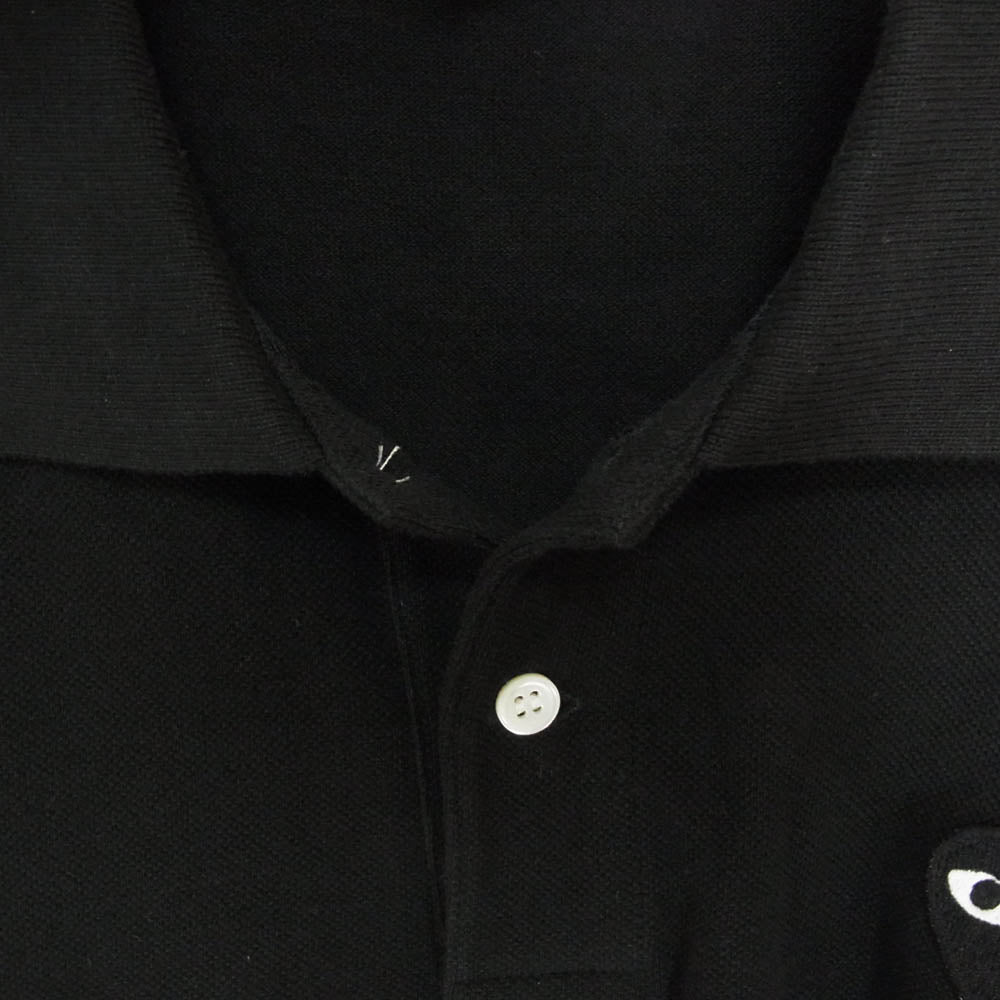PLAY COMME des GARCONS プレイコムデギャルソン AX-T066 Polo Tee ポロ Tシャツ 黒 ハート AD2024 ブラック系 L【中古】