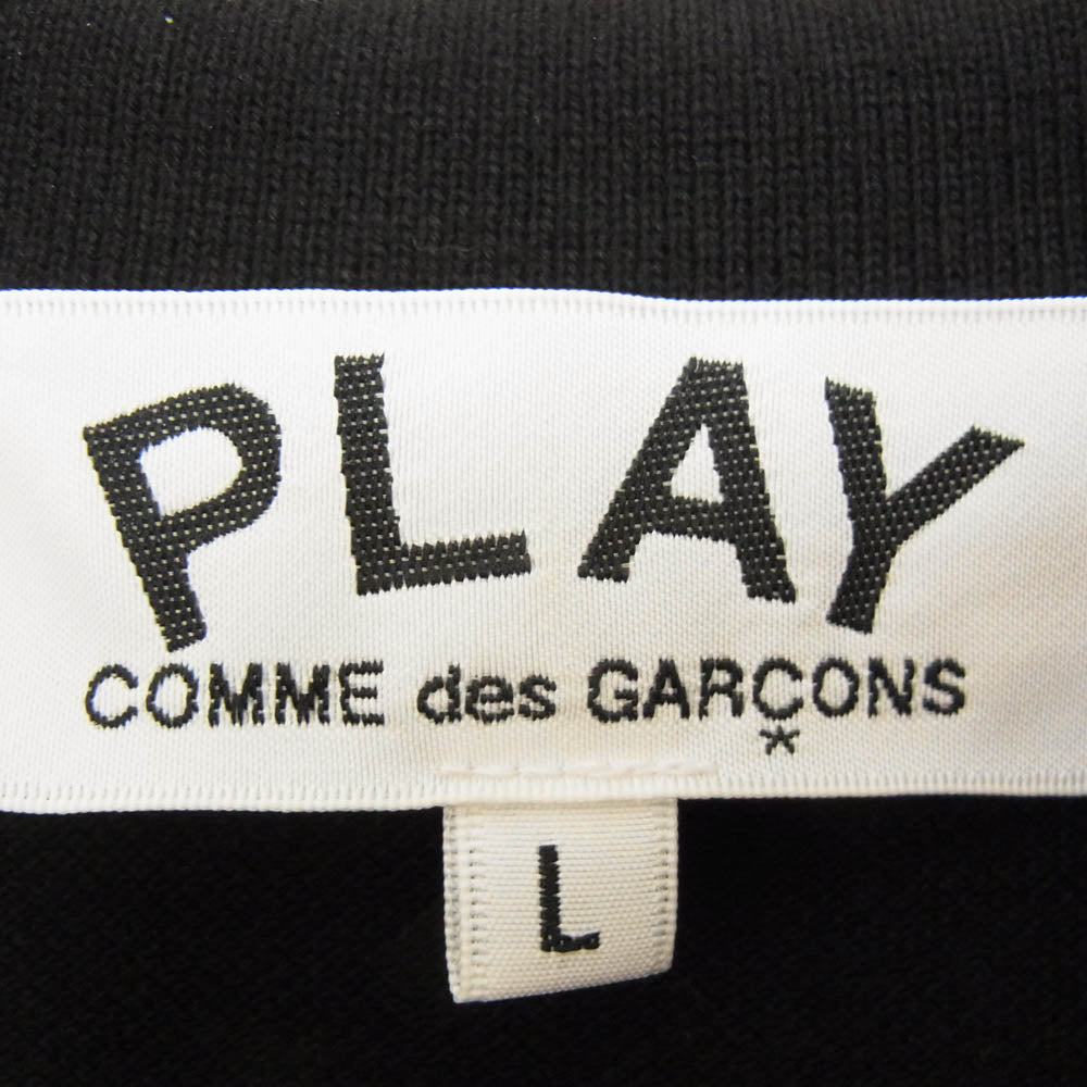 PLAY COMME des GARCONS プレイコムデギャルソン AX-T066 Polo Tee ポロ Tシャツ 黒 ハート AD2024 ブラック系 L【中古】