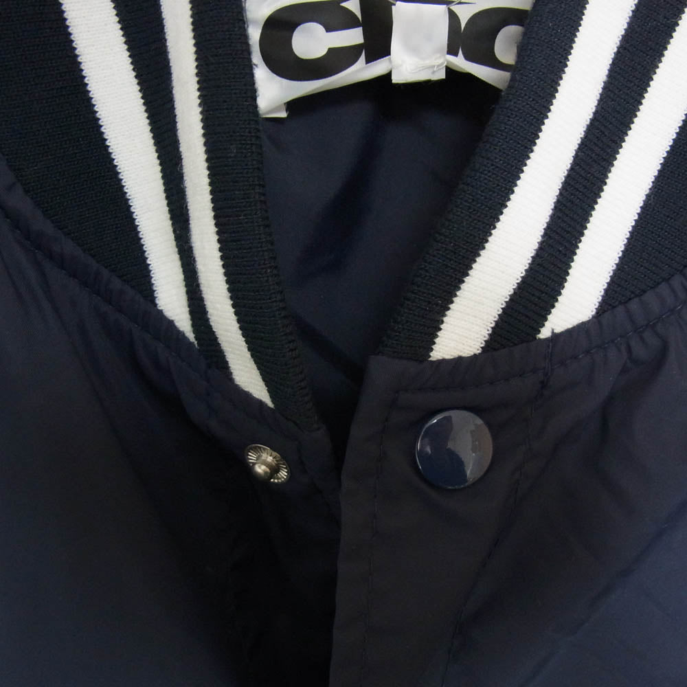 COMME des GARCONS コムデギャルソン SZ-J006 CDG Varsity Jacket バック ロゴ ナイロン ジャケット AD2020 ネイビー系 M【中古】