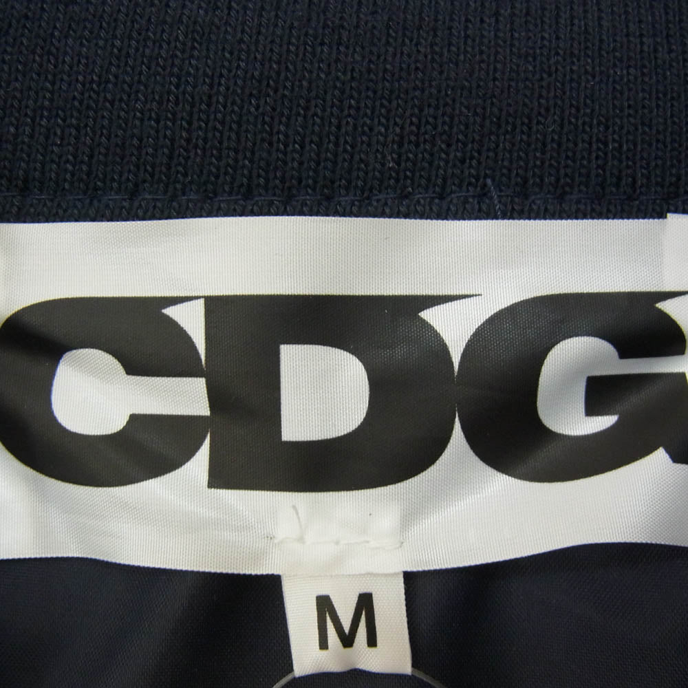 COMME des GARCONS コムデギャルソン SZ-J006 CDG Varsity Jacket バック ロゴ ナイロン ジャケット AD2020 ネイビー系 M【中古】