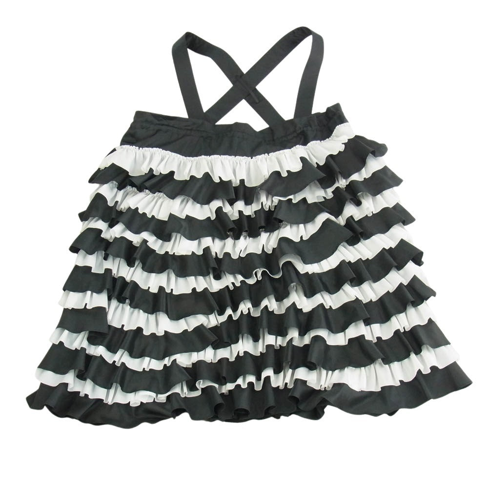 ノワール ケイ ニノミヤ 3M-A005 2WAY サスペンダー 付き フリル ロング 吊り スカート オールインワン サロペット AD2023 ブラック系 ホワイト系 S【中古】