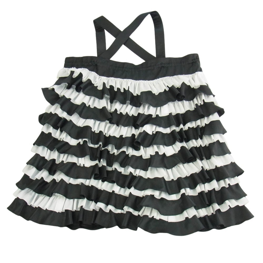 ノワール ケイ ニノミヤ 3M-A005 2WAY サスペンダー 付き フリル ロング 吊り スカート オールインワン サロペット AD2023 ブラック系 ホワイト系 S【中古】