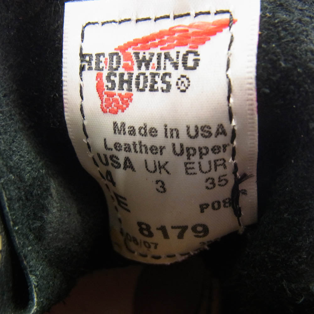 RED WING レッドウィング 8179 アイリッシュセッター レザー レースアップ ブーツ ブラック系 4E【美品】【中古】