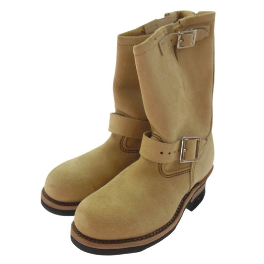 RED WING レッドウィング 8268 ENGINEER BOOT スエード エンジニアブーツ 2007年製 ベージュ系 5D【極上美品】【中古】