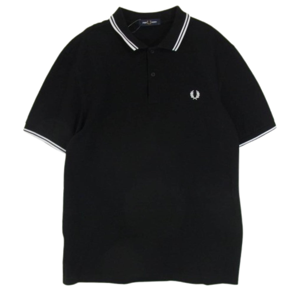FRED PERRY フレッドペリー ワンポイント ロゴ 半袖 ポロシャツ ブラック系 L【中古】