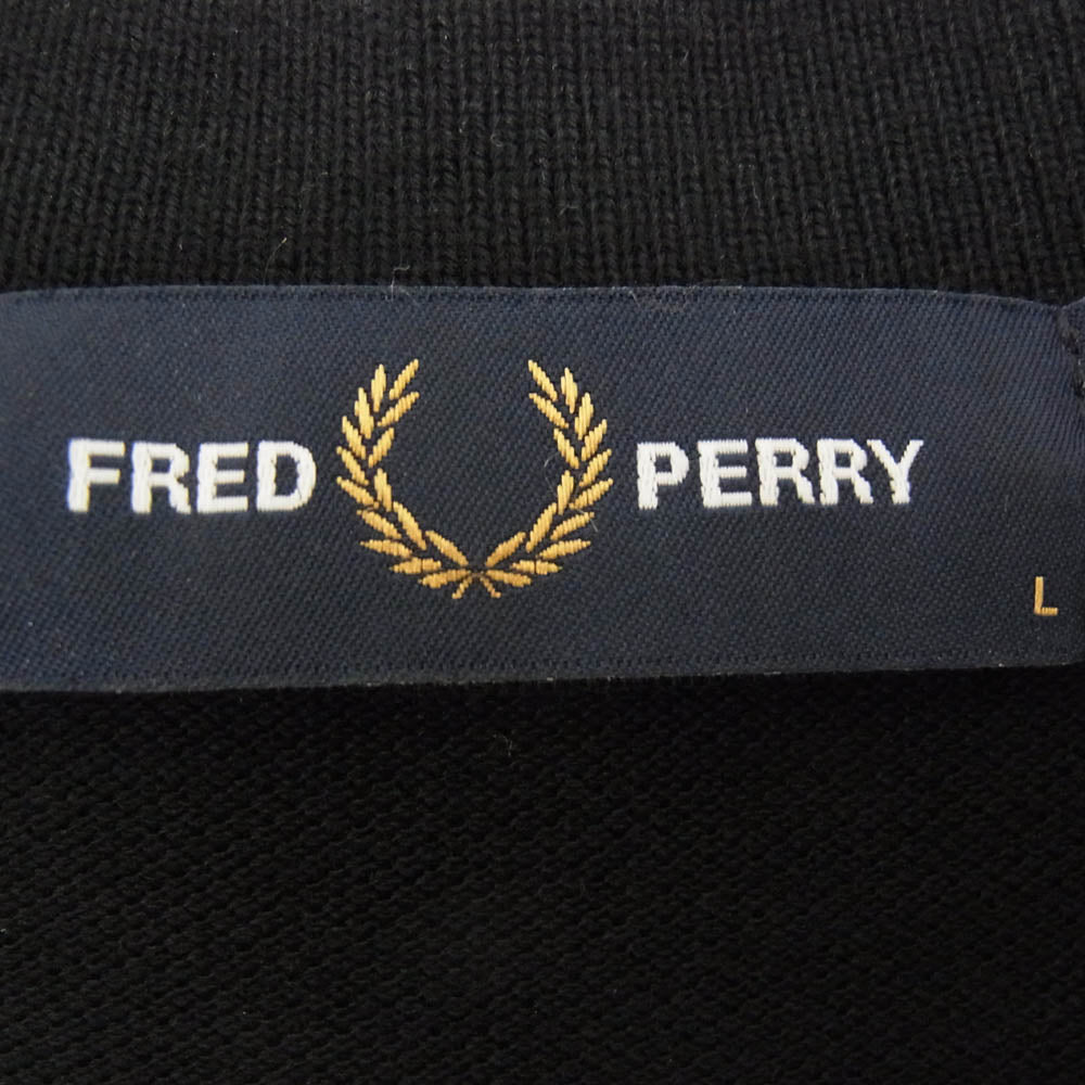FRED PERRY フレッドペリー ワンポイント ロゴ 半袖 ポロシャツ ブラック系 L【中古】
