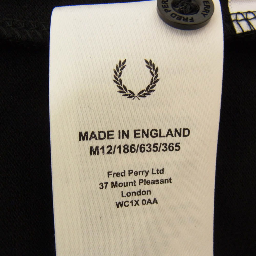 FRED PERRY フレッドペリー イングランド製 ワンポイント ロゴ 半袖 ポロシャツ ブラック系 42【中古】