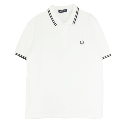 FRED PERRY フレッドペリー ワンポイント ロゴ 半袖 ポロシャツ ホワイト系 L【中古】