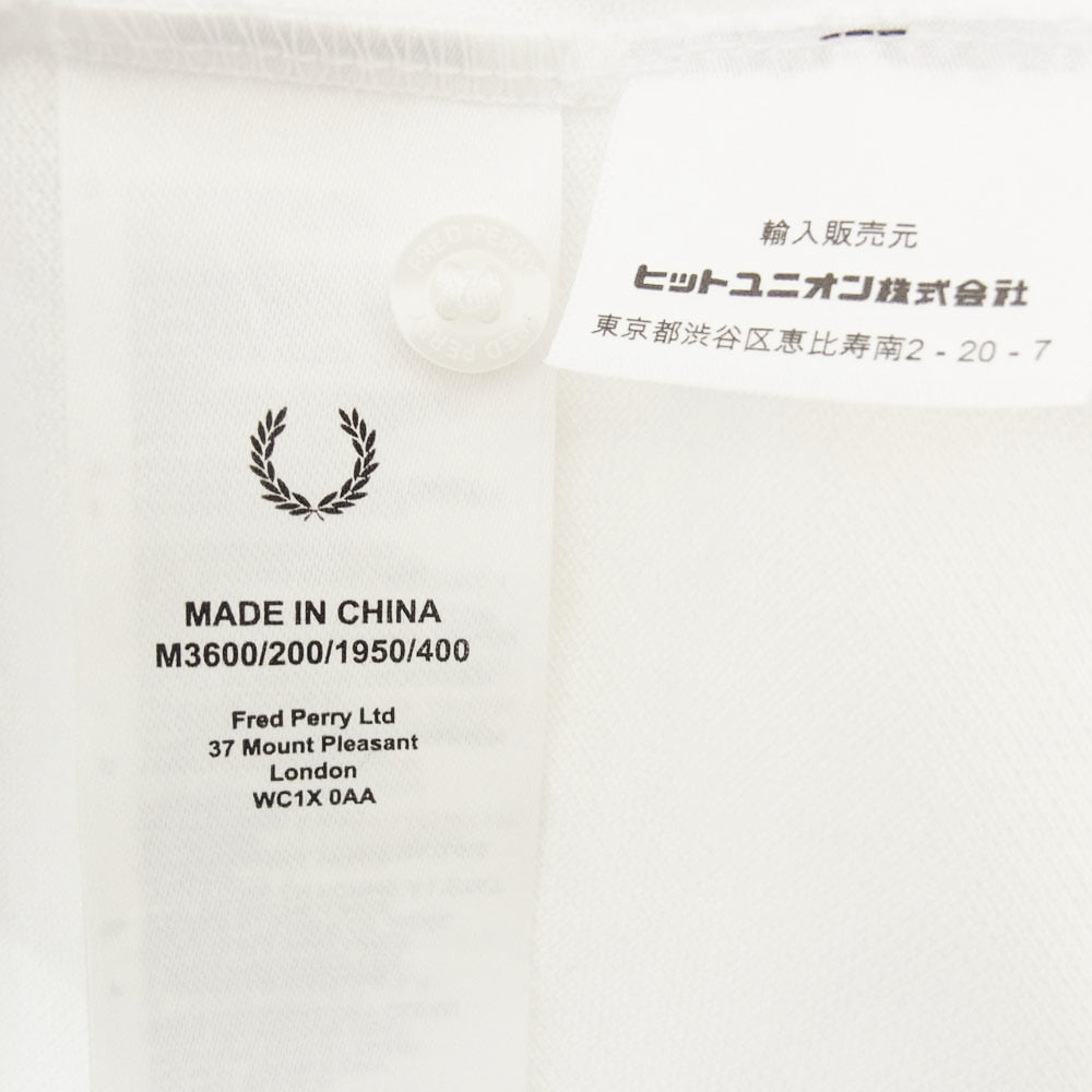FRED PERRY フレッドペリー ワンポイント ロゴ 半袖 ポロシャツ ホワイト系 L【中古】