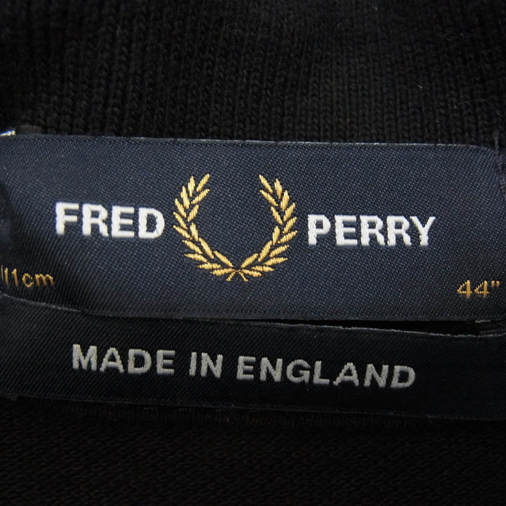 FRED PERRY フレッドペリー イングランド製 ワンポイント ロゴ 半袖 ポロシャツ ブラック系 44【中古】