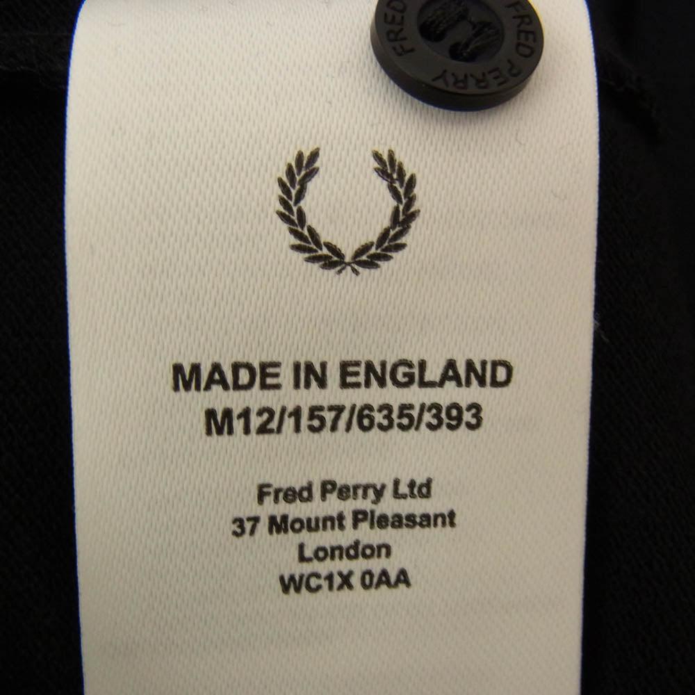 FRED PERRY フレッドペリー イングランド製 ワンポイント ロゴ 半袖 ポロシャツ ブラック系 44【中古】