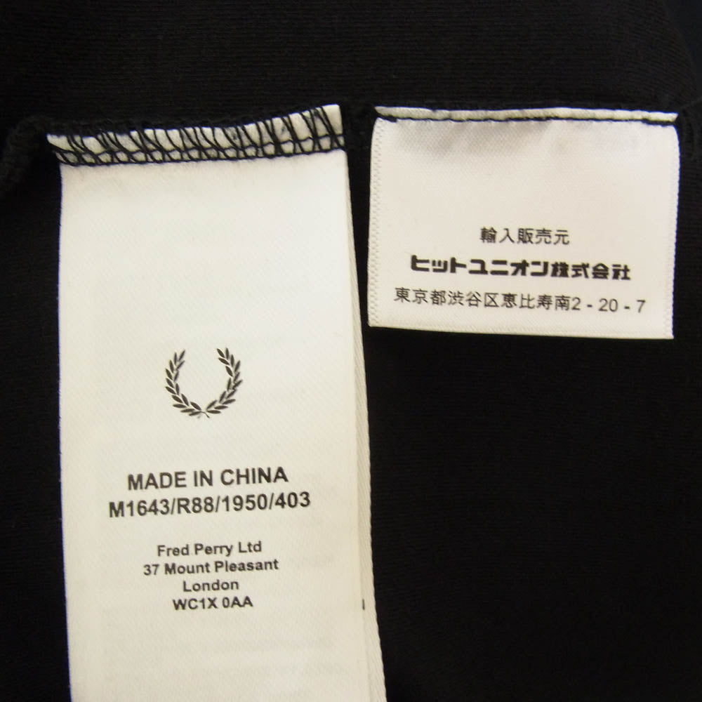 FRED PERRY フレッドペリー タートルネック ロゴ 長袖 Tシャツ カットソー ブラック系 L【中古】