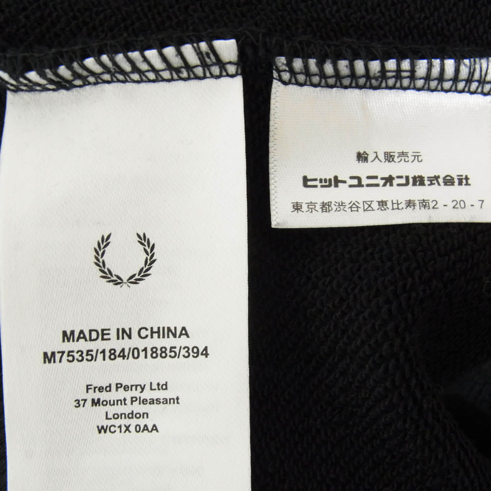 FRED PERRY フレッドペリー Crew Neck Sweatshirt ロゴ 刺繡 クルー ネック スウェット ブラック系 L【中古】