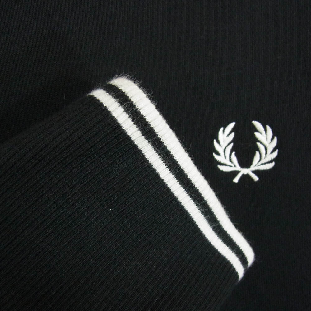 FRED PERRY フレッドペリー Crew Neck Sweatshirt ロゴ 刺繡 クルー ネック スウェット ブラック系 L【中古】