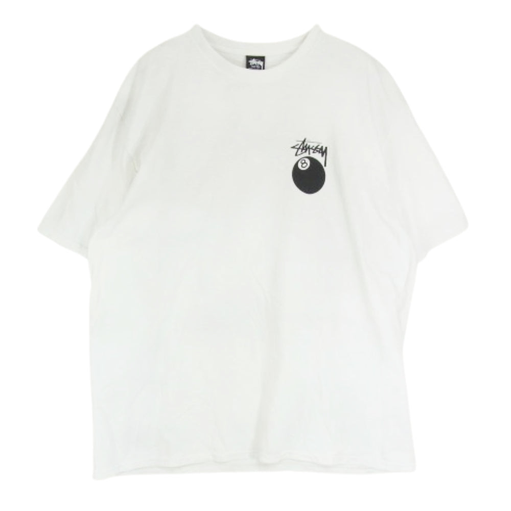 STUSSY ステューシー 8BALL ボール 半袖 tシャツ ホワイト系 XL【中古】