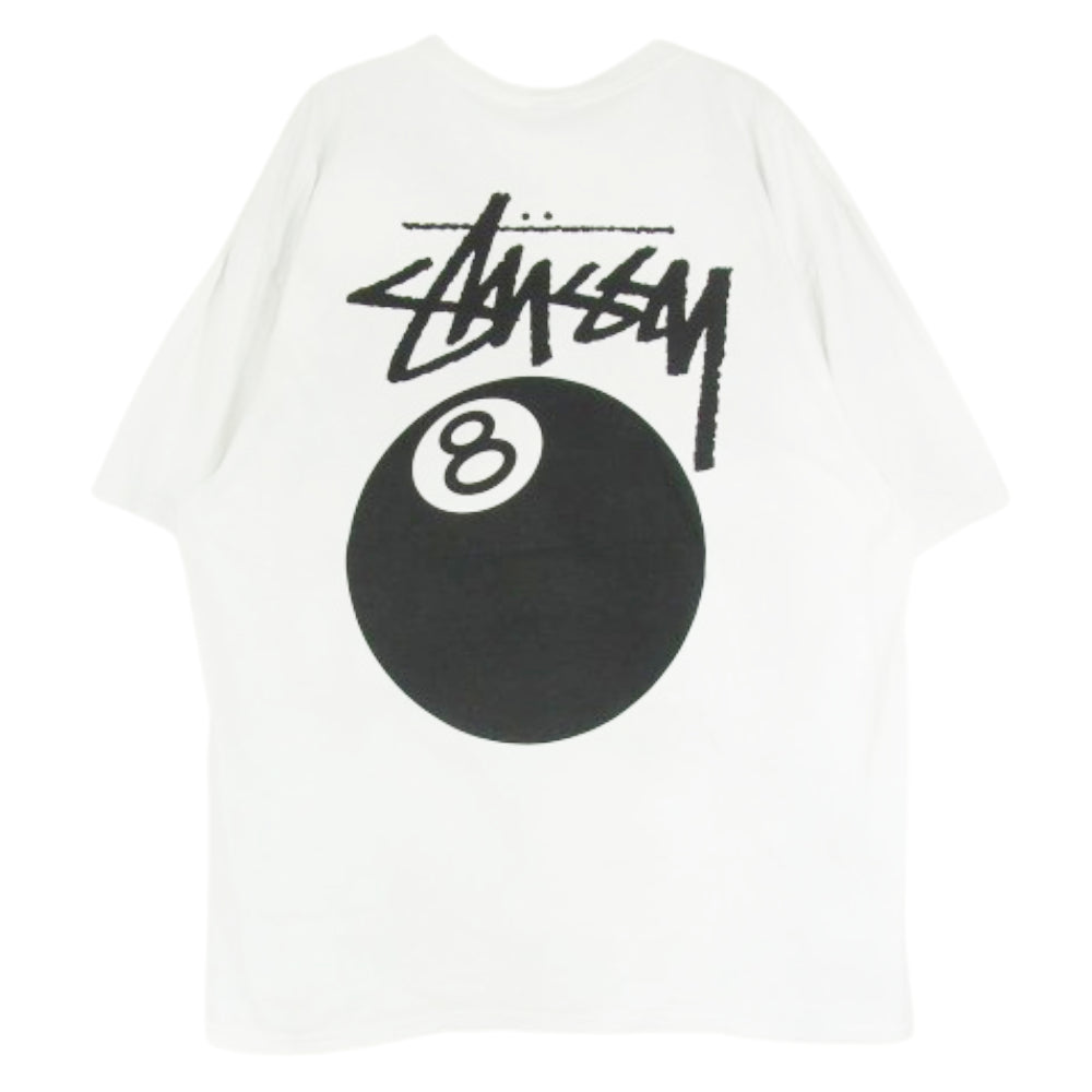 STUSSY ステューシー 8BALL ボール 半袖 tシャツ ホワイト系 XL【中古】