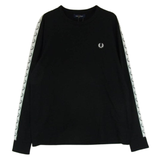 FRED PERRY フレッドペリー サイドライン 長袖 ロングスリーブ カットソー ブラック系 L【中古】