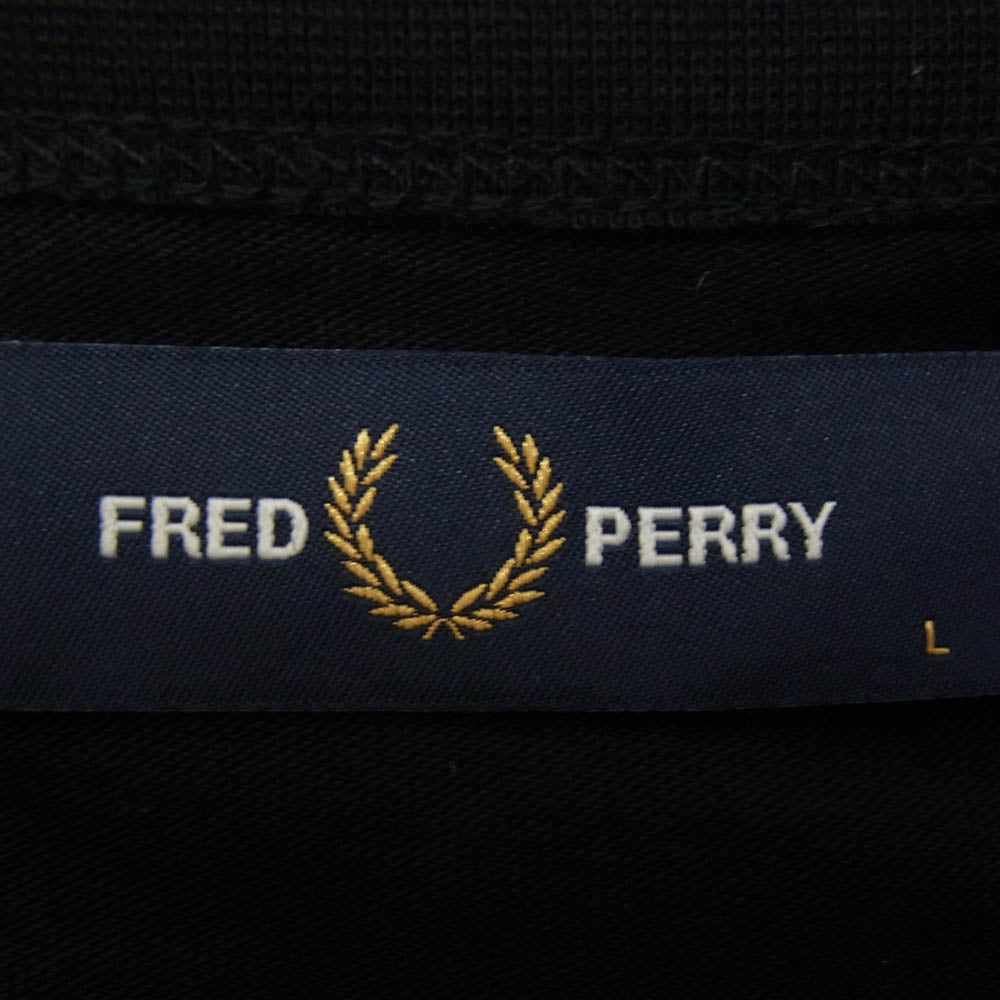 FRED PERRY フレッドペリー サイドライン 長袖 ロングスリーブ カットソー ブラック系 L【中古】