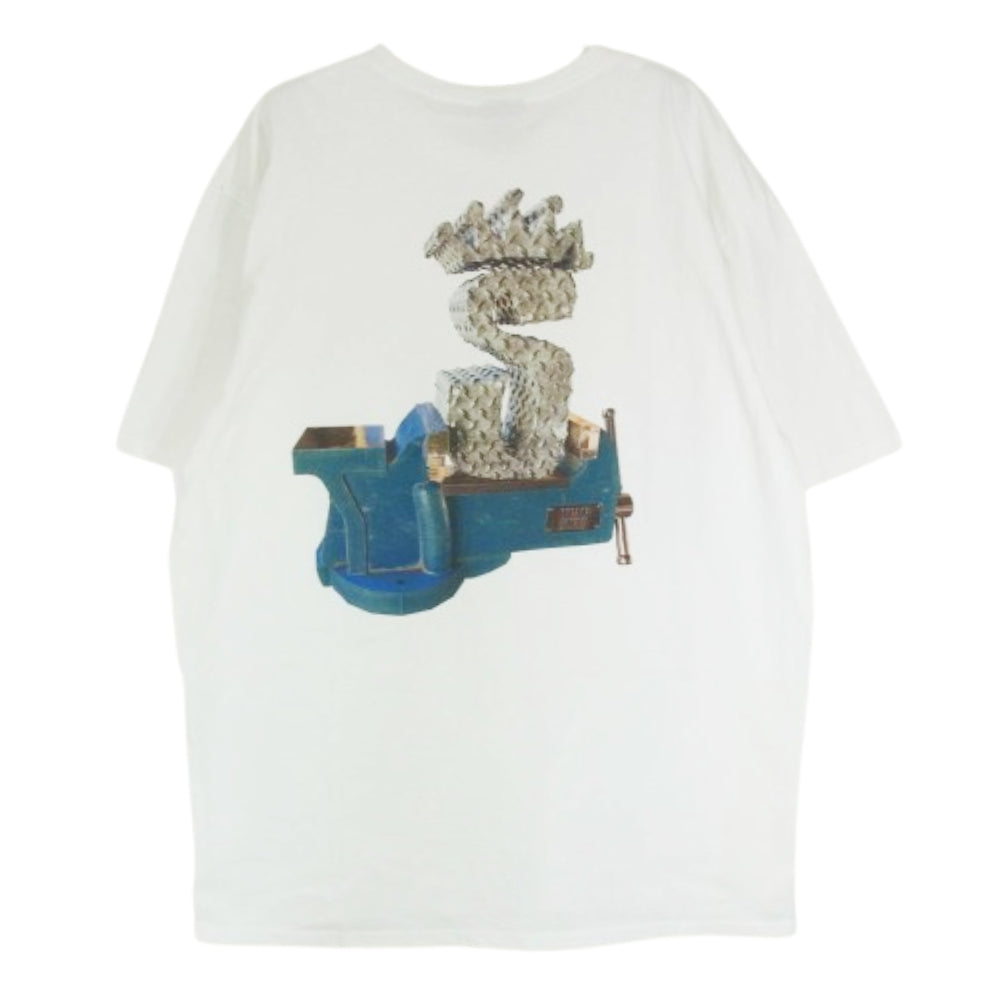 STUSSY ステューシー TUFF STUFF タフスタッフ バックプリント 半袖 Tシャツ ホワイト系 XL【中古】