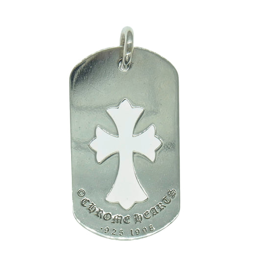 CHROME HEARTS クロムハーツ（原本無） D TAG LRG CO CRS カットアウト クロス ドッグタグ ラージ シルバー ペンダントトップ シルバー系【中古】