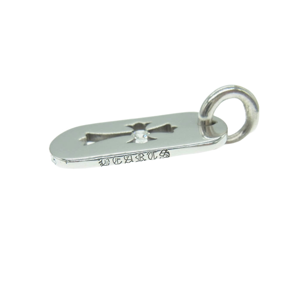CHROME HEARTS クロムハーツ（原本無） DT SM CO CRS 1DIA スモール カットアウト クロス ドッグタグ 1ダイヤ チャーム シルバー ペンダントトップ シルバー系【中古】