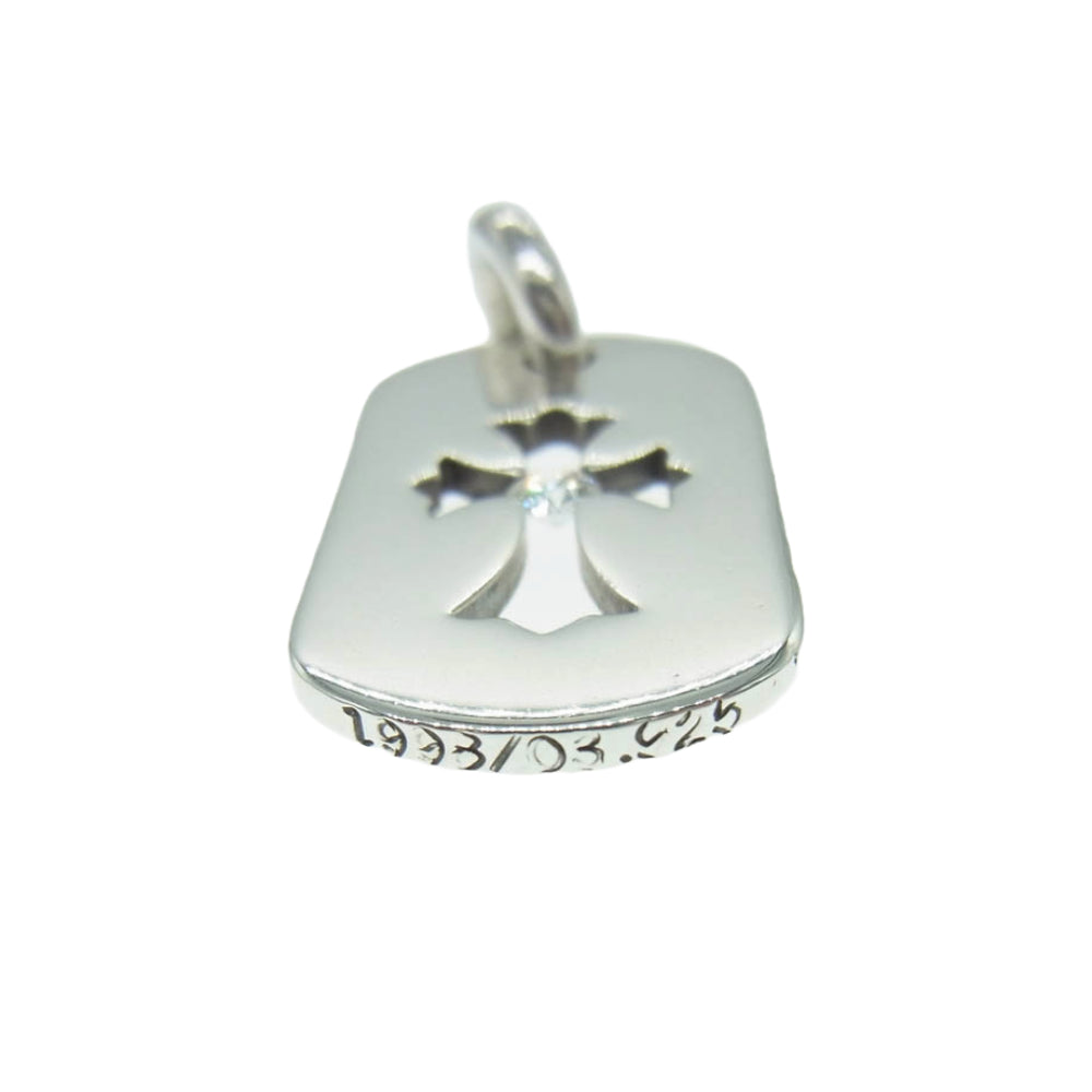 CHROME HEARTS クロムハーツ（原本無） DT SM CO CRS 1DIA スモール カットアウト クロス ドッグタグ 1ダイヤ チャーム シルバー ペンダントトップ シルバー系【中古】