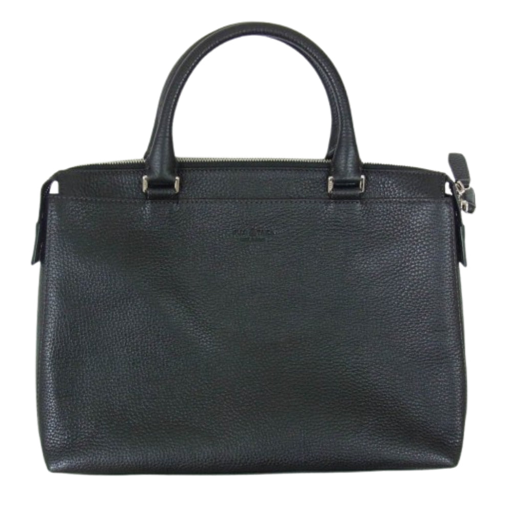 フジタカ ソル コンパクト レザー ビジネス バッグ ブラック系【中古】