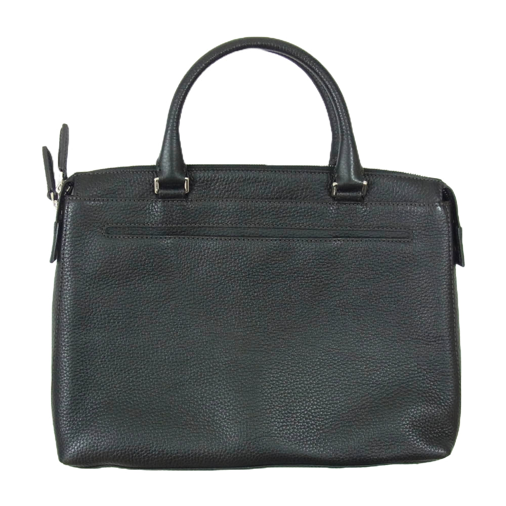 フジタカ ソル コンパクト レザー ビジネス バッグ ブラック系【中古】