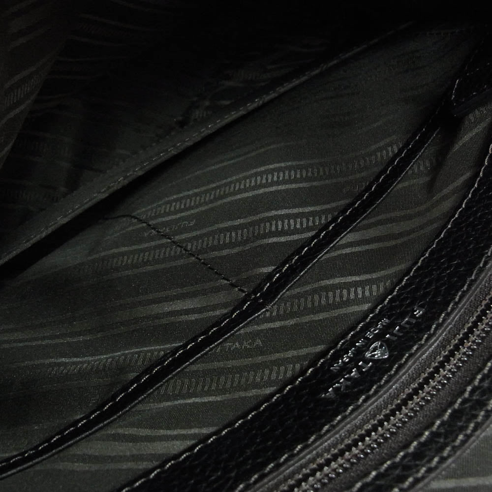 フジタカ ソル コンパクト レザー ビジネス バッグ ブラック系【中古】