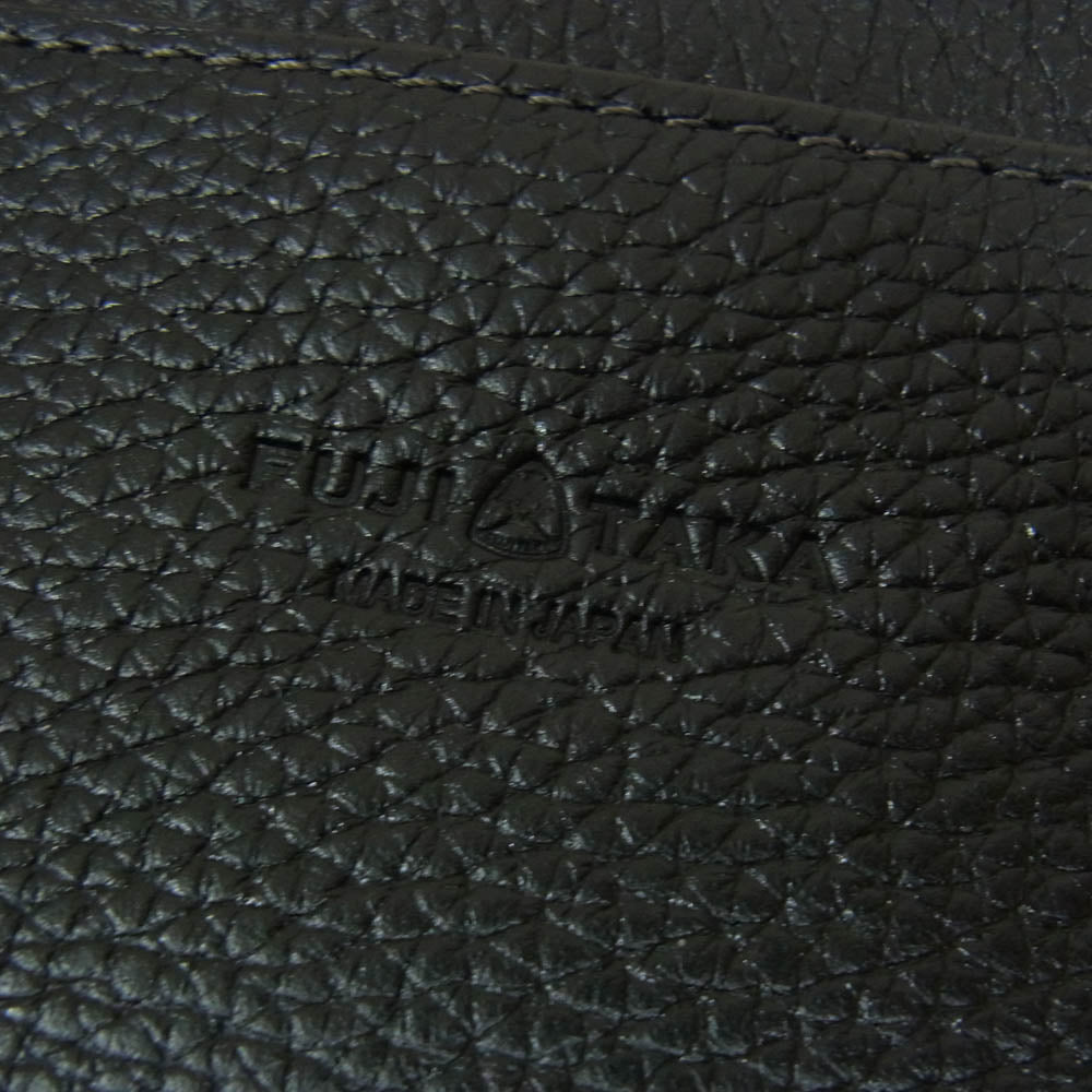 フジタカ ソル コンパクト レザー ビジネス バッグ ブラック系【中古】