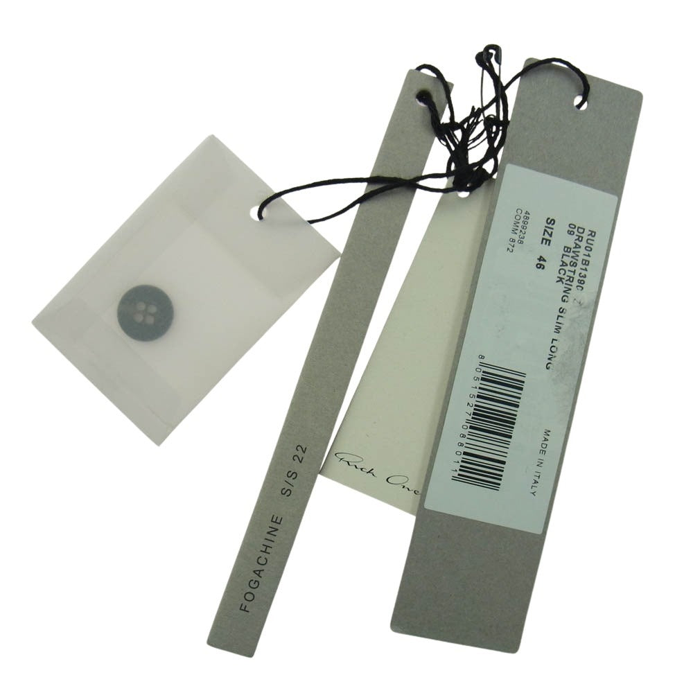 Rick Owens リックオウエンス 22SS RU01B1390-ZL DRAWSTRING SLIM LONG WOOL PANTS ドローストリング スリム ロング ウール パンツ ブラック系 46【中古】