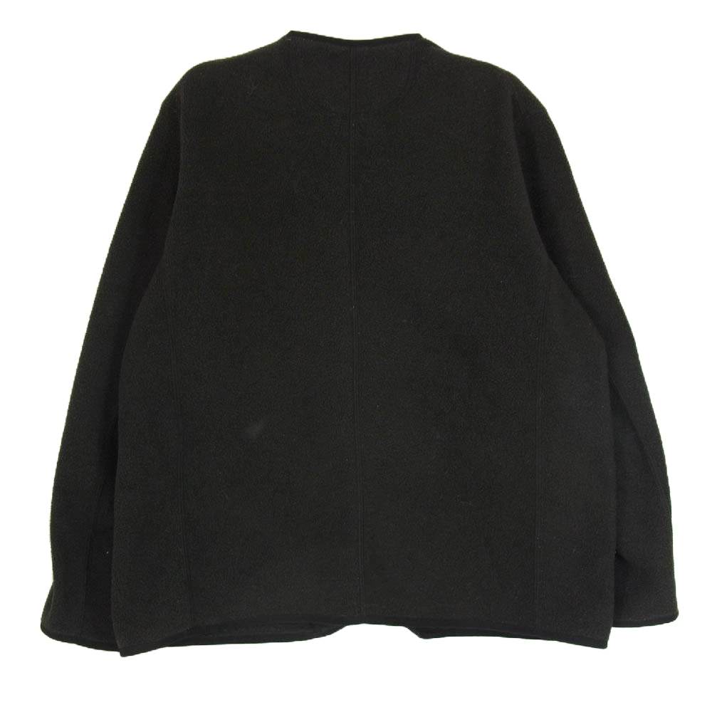 Danton ダントン NO COLLAR FLEECE CARDIGAN ノーカラー フリース カーディガン ブラック系 34【中古】