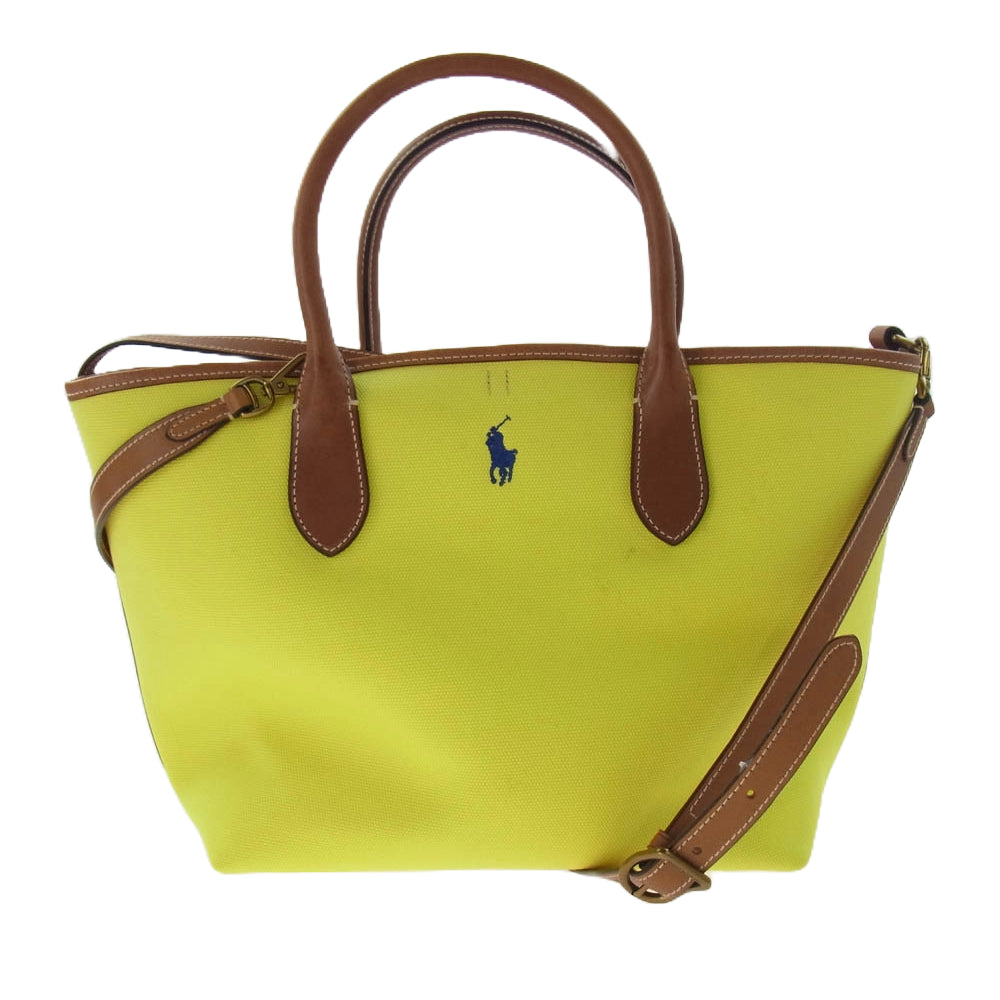 POLO RALPH LAUREN ポロ・ラルフローレン 428858761002 BELLPORT MEDIUM CANVAS TOTE キャンバス トート バッグ イエロー系 ONE SIZE【新古品】【未使用】【中古】