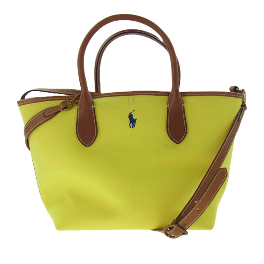POLO RALPH LAUREN ポロ・ラルフローレン 428858761002 BELLPORT MEDIUM CANVAS TOTE キャンバス トート バッグ イエロー系 ONE SIZE【新古品】【未使用】【中古】