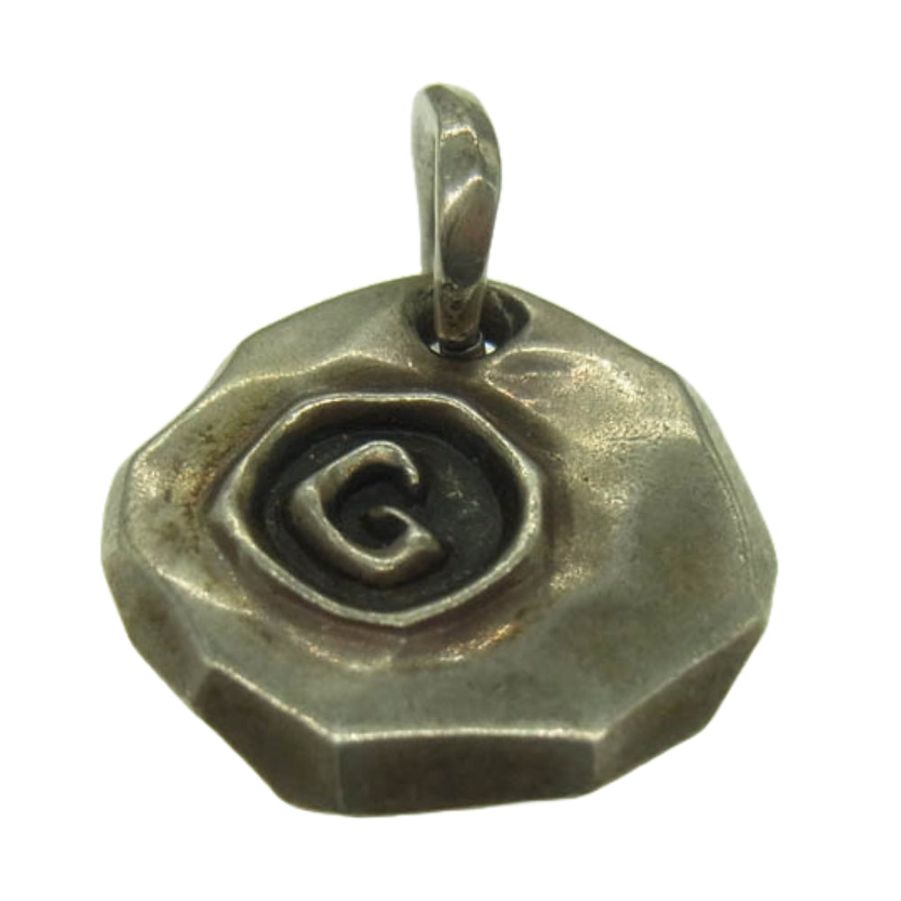 GARNI ガルニ G Stamp Chip Pendant Gスタンプ チップ メタル タタキ ペンダントトップ シルバー系【中古】