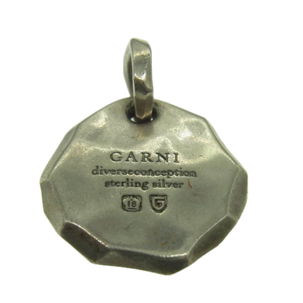 GARNI ガルニ G Stamp Chip Pendant Gスタンプ チップ メタル タタキ ペンダントトップ シルバー系【中古】