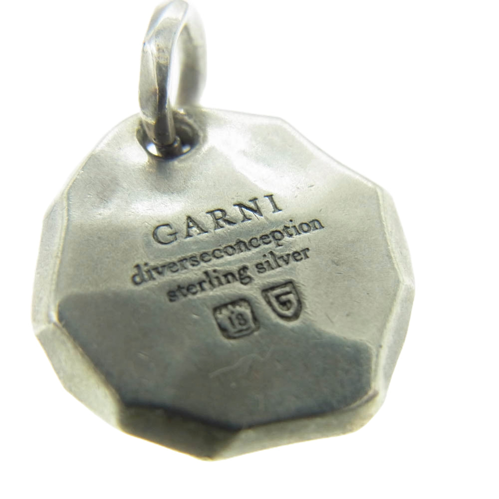 GARNI ガルニ G Stamp Chip Pendant Gスタンプ チップ メタル タタキ ペンダントトップ シルバー系【中古】
