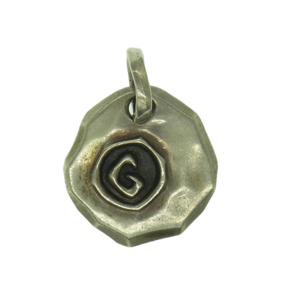 GARNI ガルニ G Stamp Chip Pendant Gスタンプ チップ メタル タタキ ペンダントトップ シルバー系【中古】