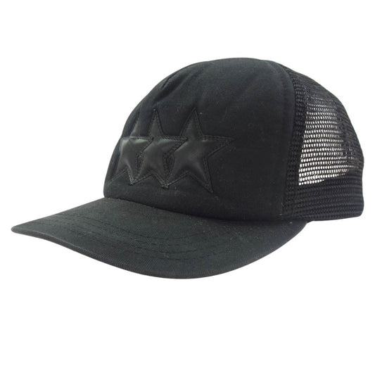 CHROME HEARTS クロムハーツ（原本無） TRUCKER CAP 3 STARS 3 スター パッチ トラッカー メッシュ キャップ ブラック系【中古】