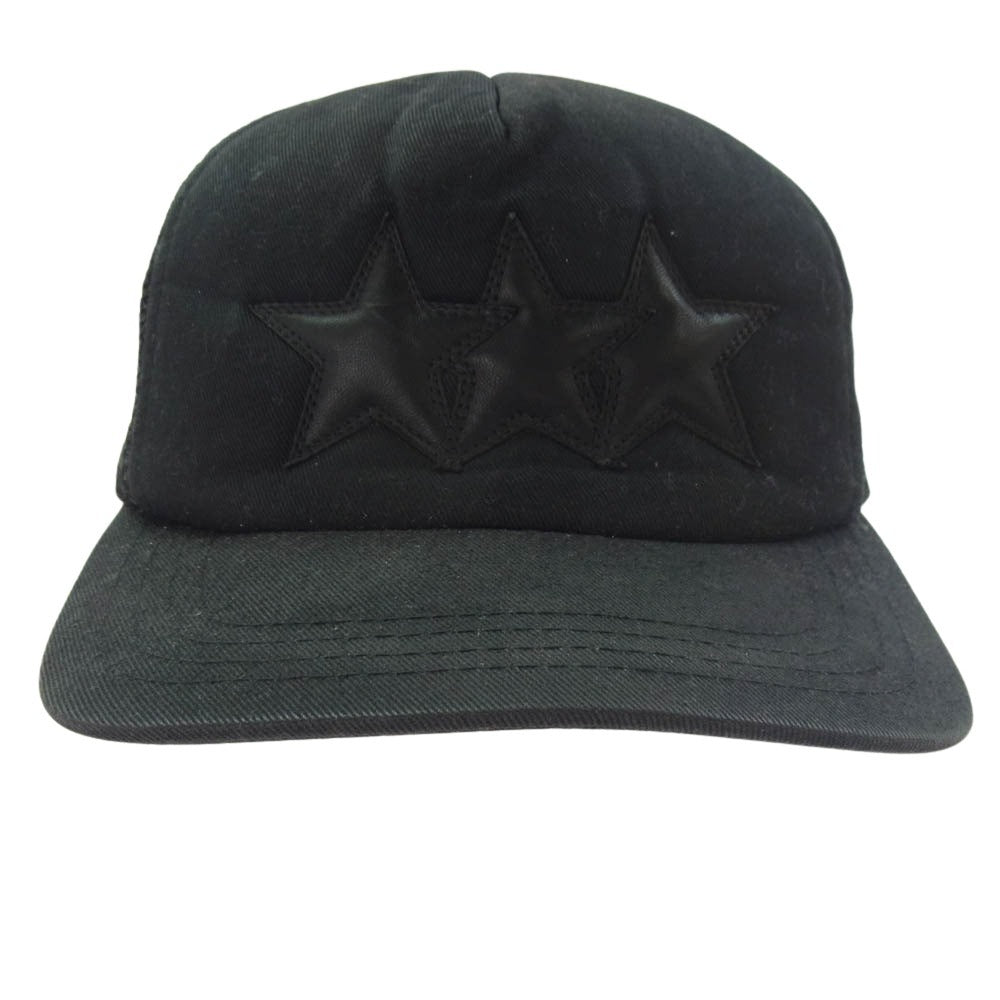 CHROME HEARTS クロムハーツ（原本無） TRUCKER CAP 3 STARS 3 スター パッチ トラッカー メッシュ キャップ ブラック系【中古】