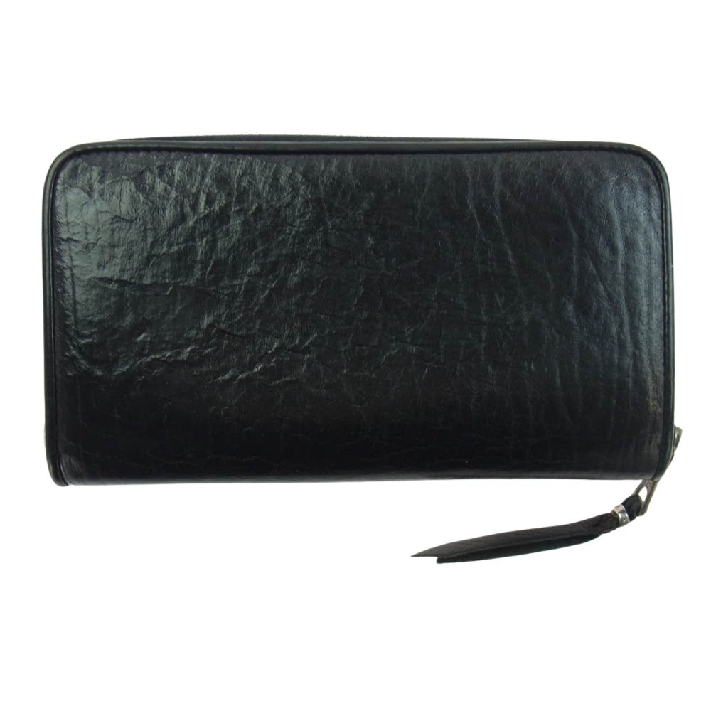 BILL WALL LEATHER ビルウォールレザー レザー ラウンドジップ ロング ウォレット 長財布 ブラック系【中古】
