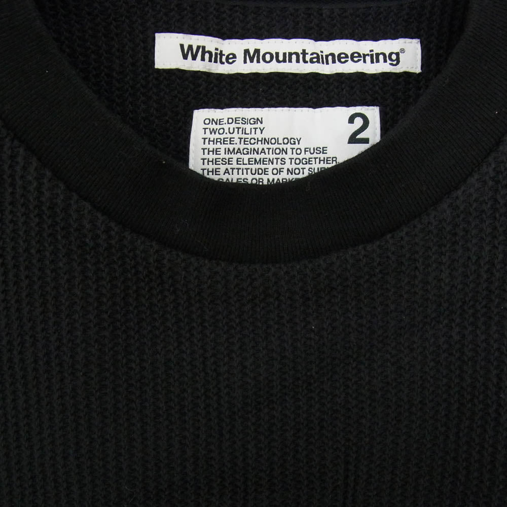 WHITE MOUNTAINEERING ホワイトマウンテニアリング 23SS WM2371510 RASCHEL RAGLAN OVER SIZED PULLOVER ラッセル ラグラン オーバーサイズ プルオーバー カットソー ブラック系 2【中古】
